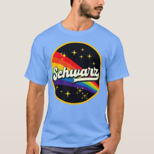 T-shirt Schwarz Arc En Ciel Dans L'Espace Style Vintage