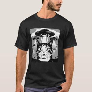 T-shirt Sci-Fi drôle, Chat choqué Mème Invasion Alien, OVN