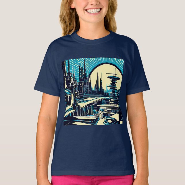 T-shirt Sciage urbain futuriste SF 3 (Devant)