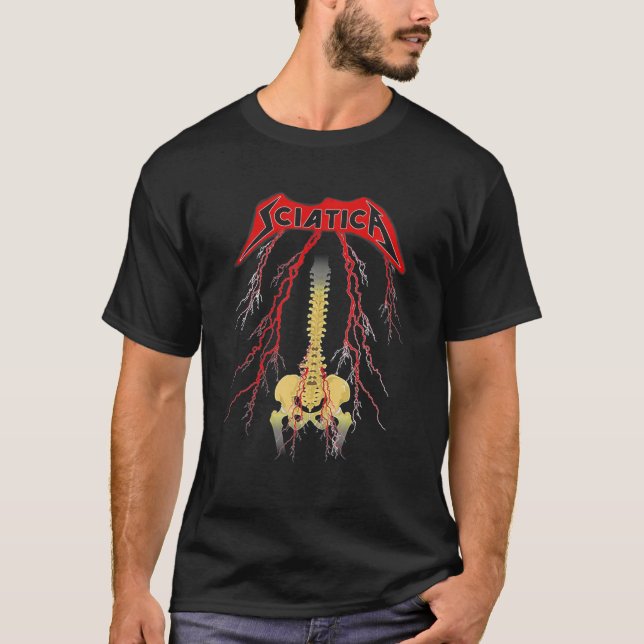 T-shirt Sciatica Skeleton Metal (Devant)