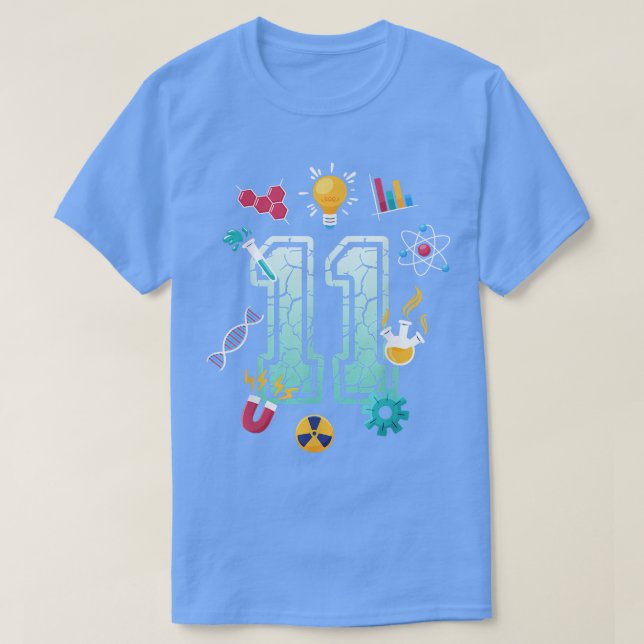 T-shirt Science 11 ans Anniversaire École Fête Scientif (Design devant)