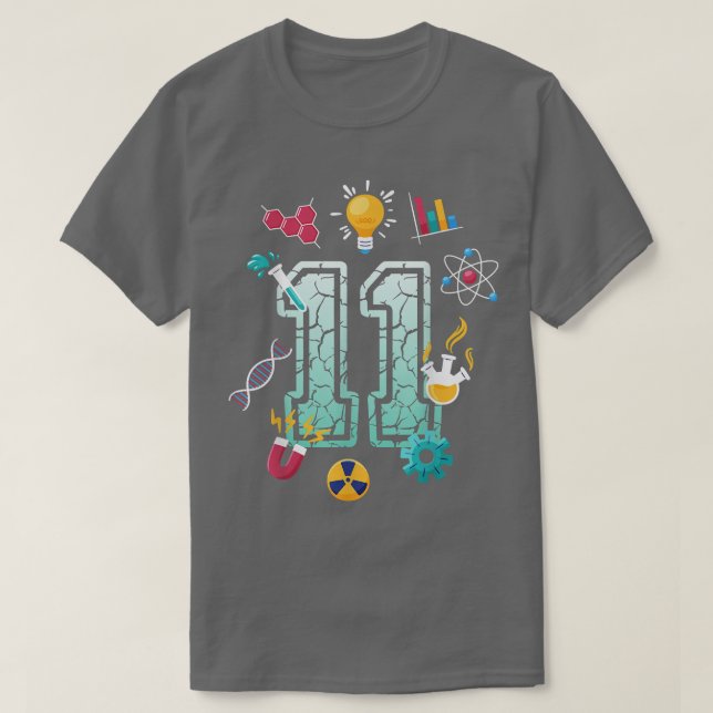 T-shirt Science 11 ans Anniversaire École Fête Scientif (Design devant)