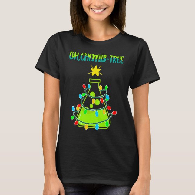 T-shirt Science Arbre de Noël Pun Oh Chemistree Chemisier (Devant)