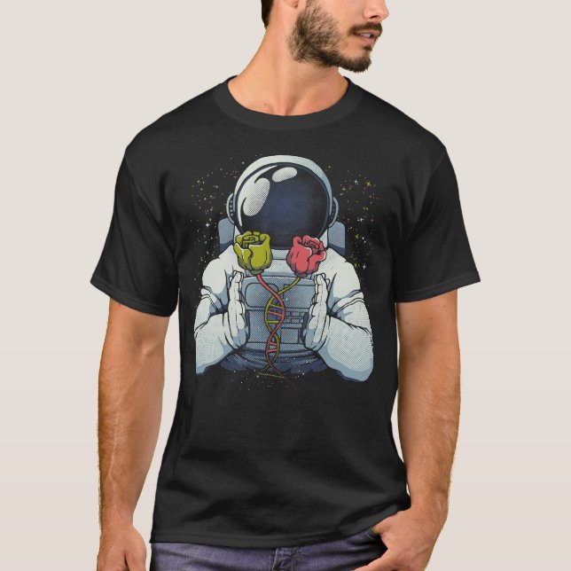 T-shirt Science Astronaute ADN Roses par Tobe Fonseca (Devant)