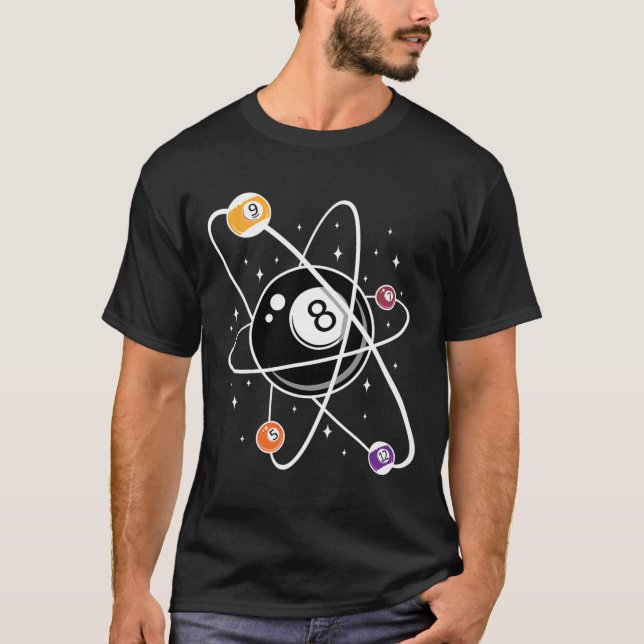 T-shirt Science Atom Pool Lover 8 - Billard (Devant)