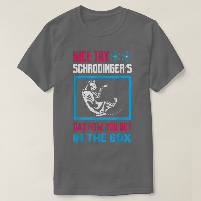 T-shirt Science - beau essayer le chat de schrodinger main (Design devant)