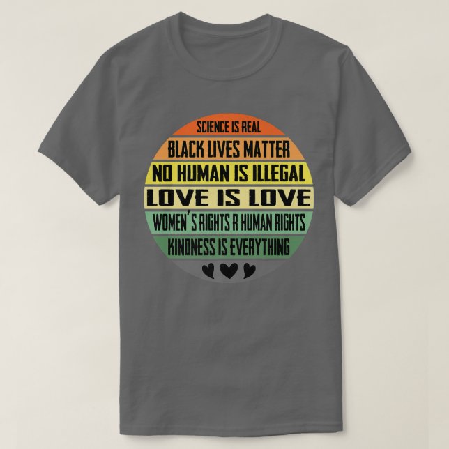 T-shirt Science, BLM, Humanité, Défense des droits P (Design devant)