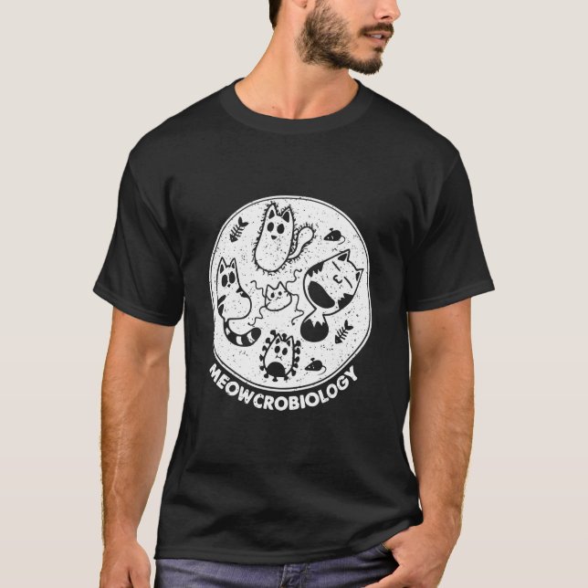 T-shirt Science Cat Meowcro biologie (Devant)
