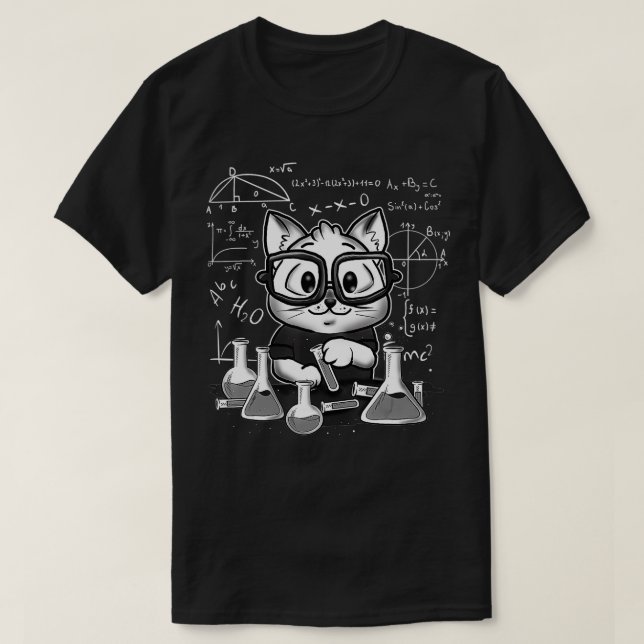T-shirt Science Chimie Kitty Scientifique Chat (Design devant)