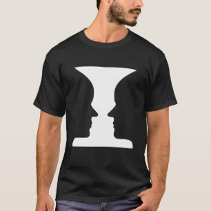 T-shirt Science de l'illusion optique Abstraite face Vase