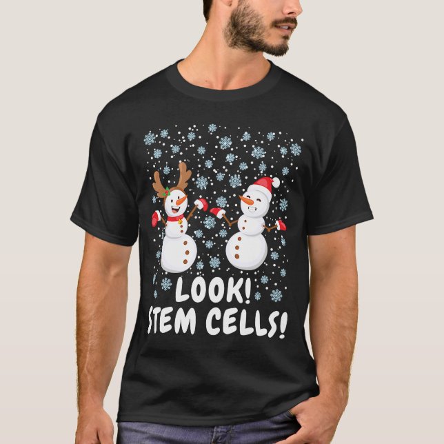 T-shirt Science de Noël du motoneigiste à cellules souches (Devant)