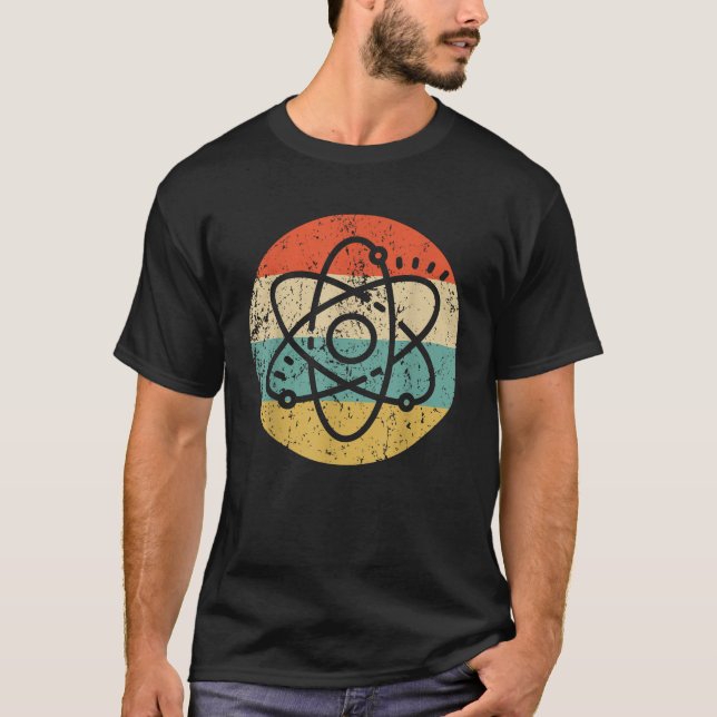 T-shirt Science de style rétro atome (Devant)