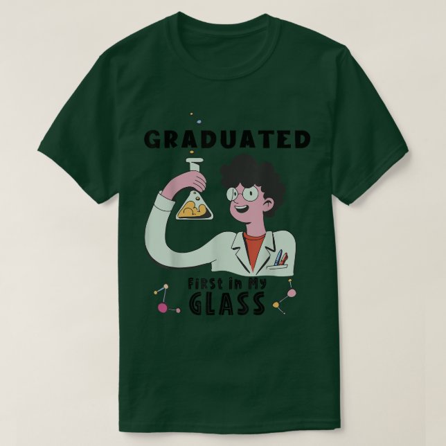 T-shirt Science diplômée première dans mon jeu de mots drô (Design devant)
