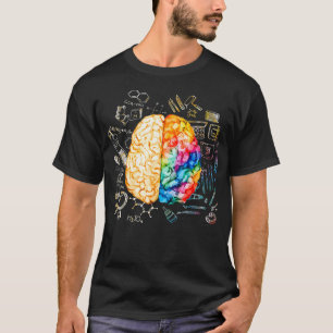 T-shirt Science Du Cerveau Coloré Et Art Neuroscience Neur