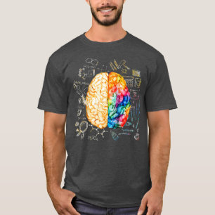 T-shirt Science Du Cerveau Coloré Et Neuroscience De L'Ar