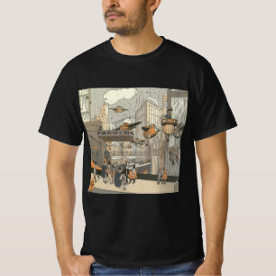 T-shirt Science-fiction urbaine vintage Paris, Steampunk