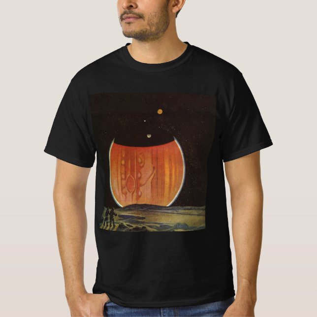 T-shirt Science-fiction vintage, astronautes sur Ganymede (Devant)