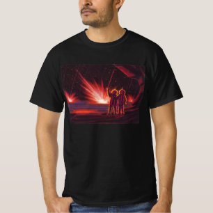 T-shirt Science-fiction vintage d'explosion de planète rou
