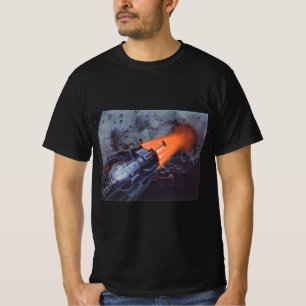 T-shirt Science-fiction vintage, fusée lunaire décollant