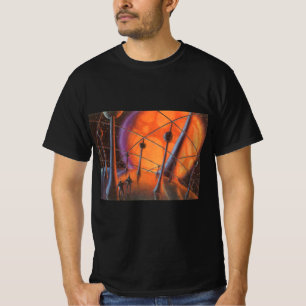 T-shirt Science-fiction vintage, Orange Sun et Aliens