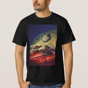 T-shirt Science-fiction vintage, ville futuriste sur la lu