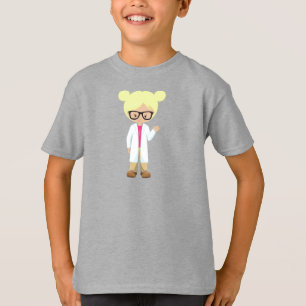 T-shirt Science Girl, scientifique, mignonne fille, cheveu