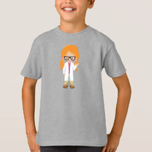 T-shirt Science Girl, scientifique, mignonne fille, cheveu
