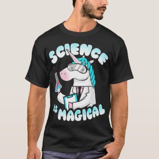T-shirt Science is magical Funny Rainbow Unicorn Scientist
