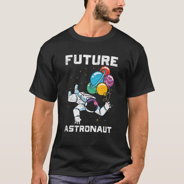 T-shirt Science Junior Astronaut Planet Balloons Avenir Co (Devant)