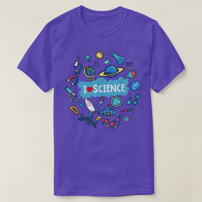 T-shirt Science, L'Amoureux des sciences, J'aime la scienc (Design devant)