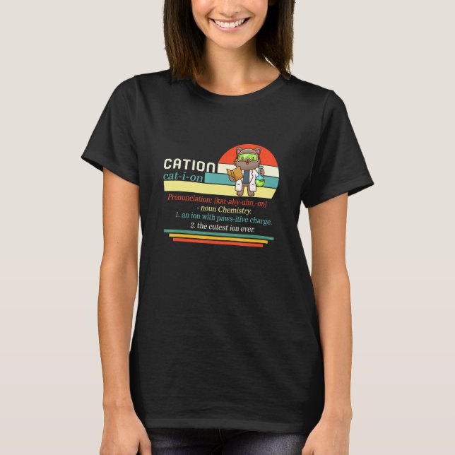T-shirt Science Nerd Cation Chimie Pawsitive Scien (Devant)