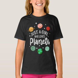 T-shirt Science Nerd fille spatiale qui aime les planètes