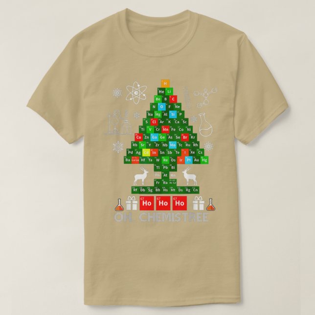 T-shirt Science Noël Oh Chemist Tree Chemistère  (Design devant)