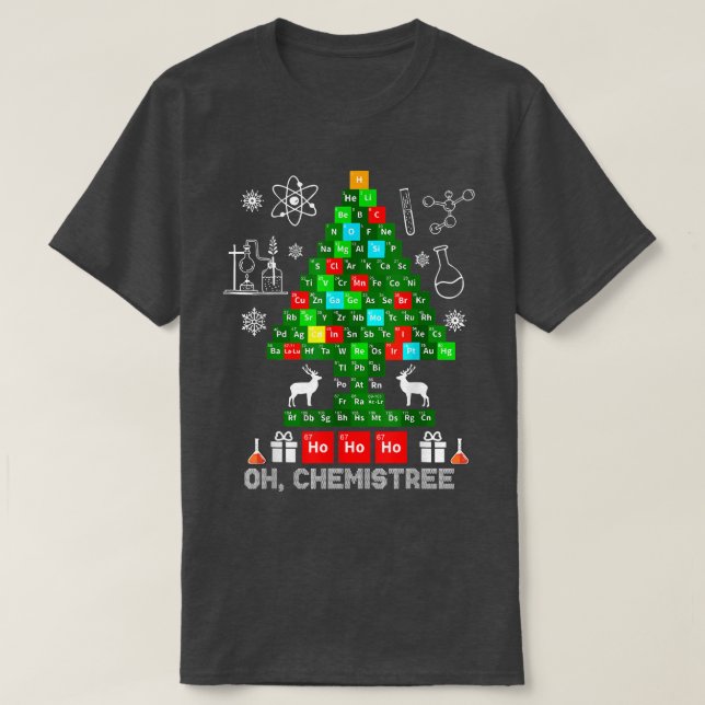 T-shirt Science Noël, Oh Chemist Tree Chemistree Chem (Design devant)