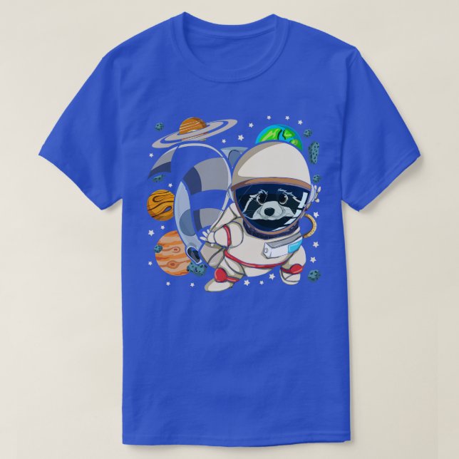 T-shirt science spatiale astronaute astronaute racoon (Design devant)