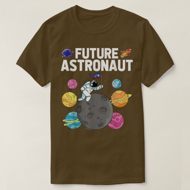 T-shirt Science spatiale Galaxy Lune Atterrissage Planètes (Design devant)