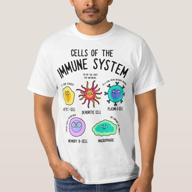 T-shirt Science T, Immune Cells T, Funny Science  (Devant)