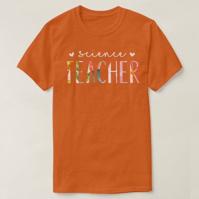 T-shirt Science Teacher Cute Floral Design 2147 (Design devant)