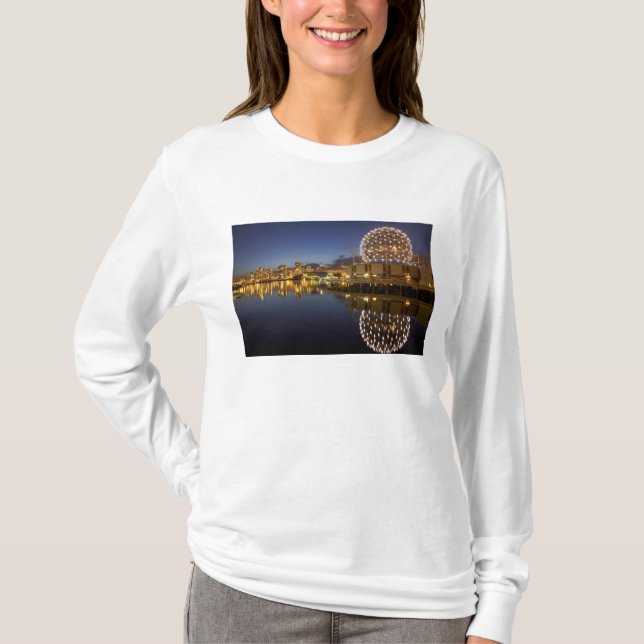 T-shirt Science World et CBD reflétés dans False Creek, (Devant)