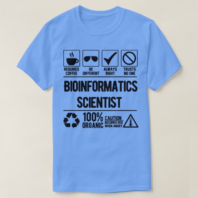 T-shirt Scientifique en bioinformatique (Design devant)