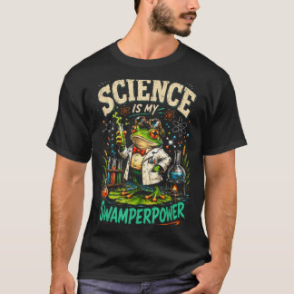 T-shirt Scientifique Grenouille La Science Est Mon Superpo