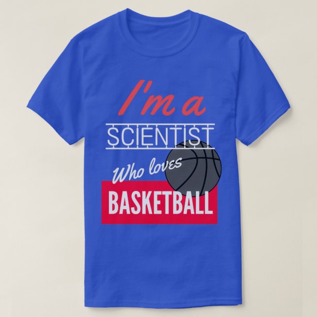 T-shirt Scientifique qui aime le basket-ball (Design devant)