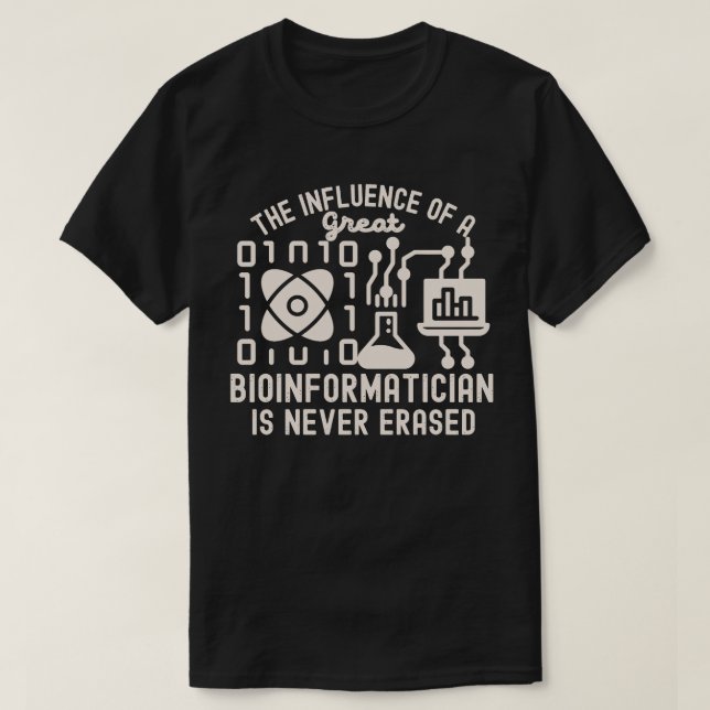 T-shirt Scientifiques en bioinformatique, citations en bio (Design devant)
