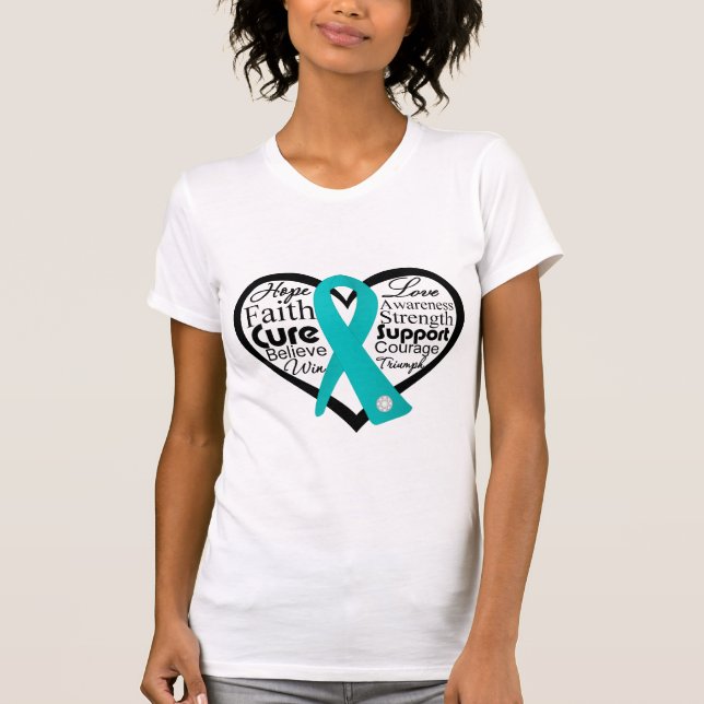T-shirt Scleroderma Heart Ribbon Collage (Devant)