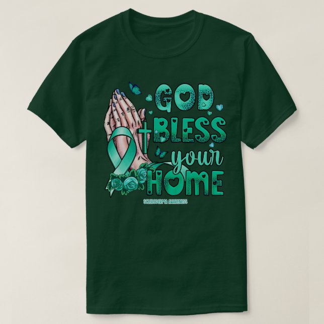 T-shirt Scleroderma Sensibilisation Dieu bénisse la foi ho (Design devant)