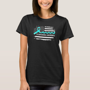 T-shirt Scleroderma Sensibilisation Drapeau américain Turq