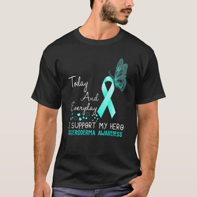 T-shirt Scleroderma Sensibilisation Je soutiens Mon Papill (Devant)