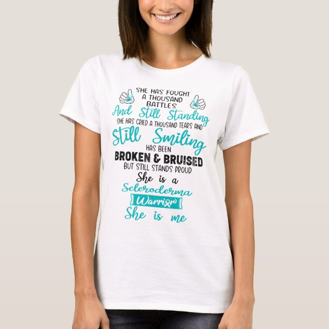 T-shirt Scleroderma Sensibilisation Ribbon Soutien Cadeaux (Devant)
