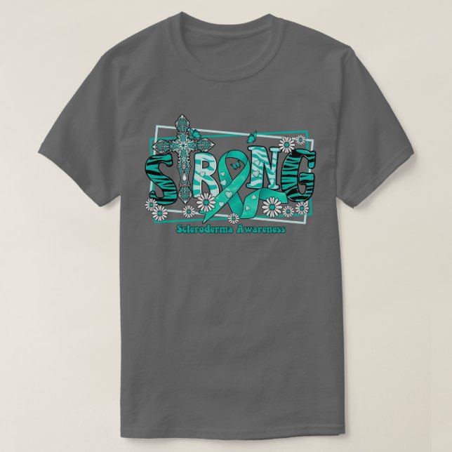 T-shirt Scléroderme Sensibilisation Transversal ruban Stro (Design devant)