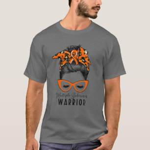 T-shirt Sclérose en plaques guerrier Leopard Messy Bun MS